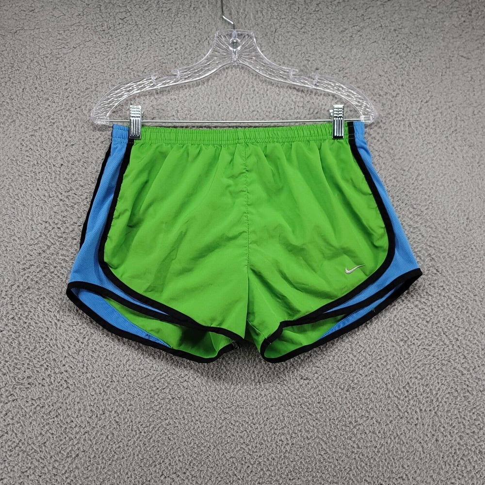 Nike Dri-fit Shorts Womens Small Green Blue Running Jogging Fitness Workout